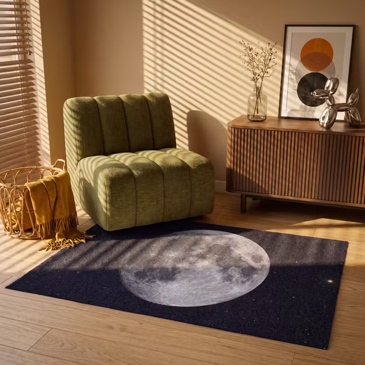 Teppich - Mond – Sterne – Weltraum - Maan - Sterren - Ruimte Vloerkleed Rechthoek klein