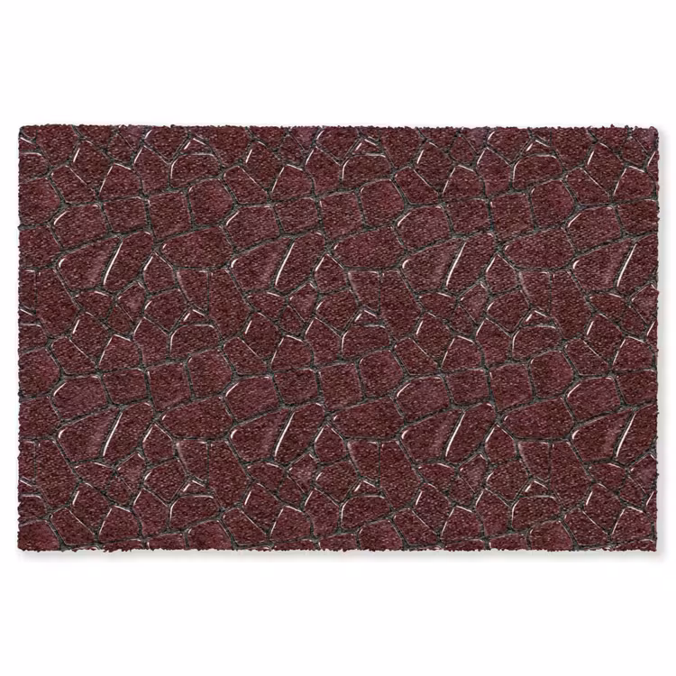Mozaïek - Tegel - Bordeauxrood Vloerkleed Rechthoek klein 1091 -3d