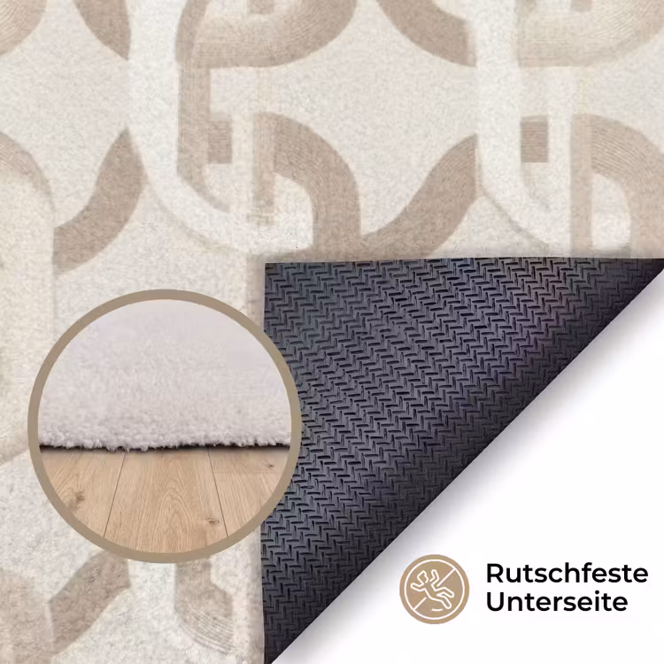 Motief - Abstract - Beige Vloerkleed Rechthoek klein 1091 -uniquesellingpoint_antislip_DE_DE