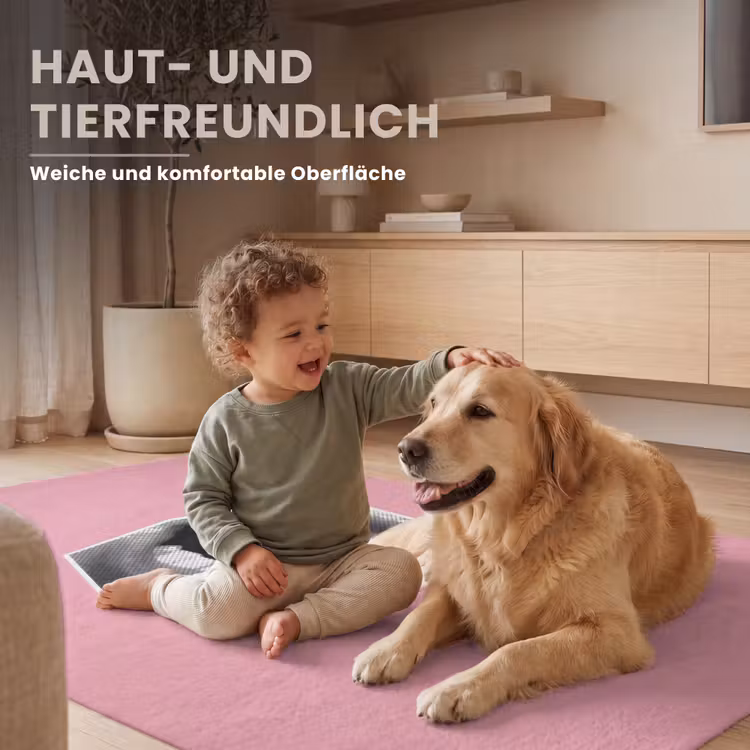 Mond - BLAH BLAH - Roze Vloerkleed Rechthoek klein -uniquesellingpoint_USP_zachtDE_DE