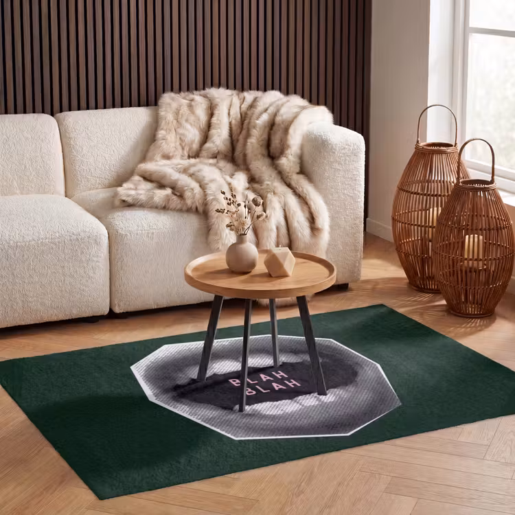 Mond - Groen - Illustratie - BLAH BLAH Vloerkleed Rechthoek klein -atmosphere_sfeer2_global