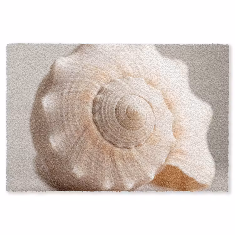 Schelp - Detail - Beige Vloerkleed Rechthoek klein -3d