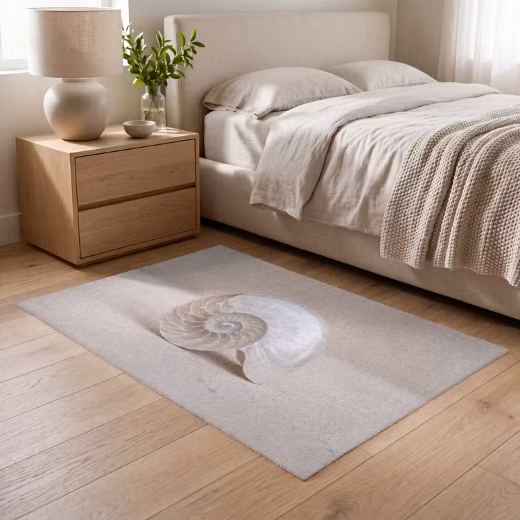 Schelp - Spiraal - Beige Vloerkleed Rechthoek klein -atmosphere_sfeer3_global