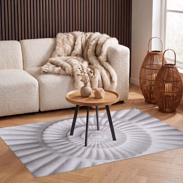 Schelp - Spiraal - Wit Vloerkleed Rechthoek klein -atmosphere_sfeer2_global