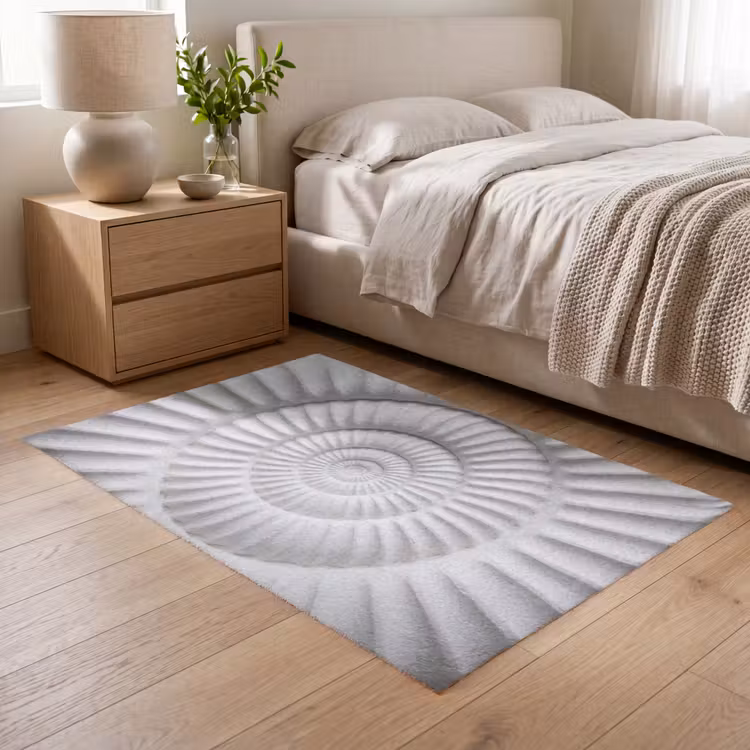 Schelp - Spiraal - Wit Vloerkleed Rechthoek klein -atmosphere_sfeer3_global
