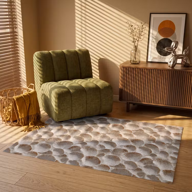 Schelpen - Waaiervorm - Wit Vloerkleed Rechthoek klein 1091 -atmosphere_sfeer1_global
