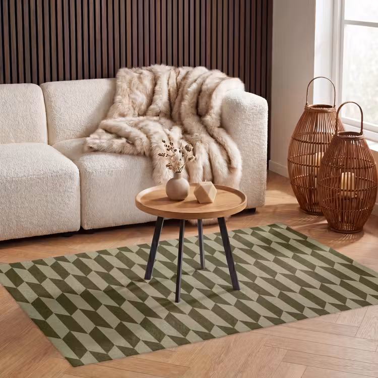 Patroon - Abstract - Groen - Vlakken Vloerkleed Rechthoek klein -atmosphere_sfeer2_global