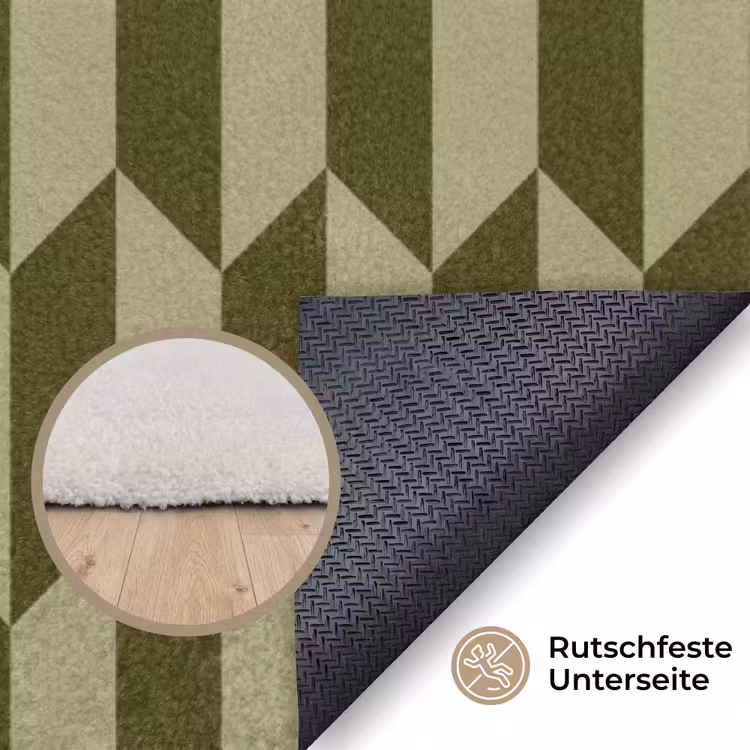 Patroon - Abstract - Groen - Vlakken Vloerkleed Rechthoek klein -uniquesellingpoint_antislip_DE_DE