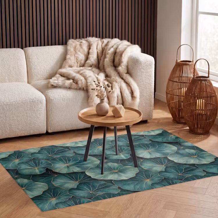 Patroon - Bladeren - Groen Vloerkleed Rechthoek klein 1091 -atmosphere_sfeer2_global