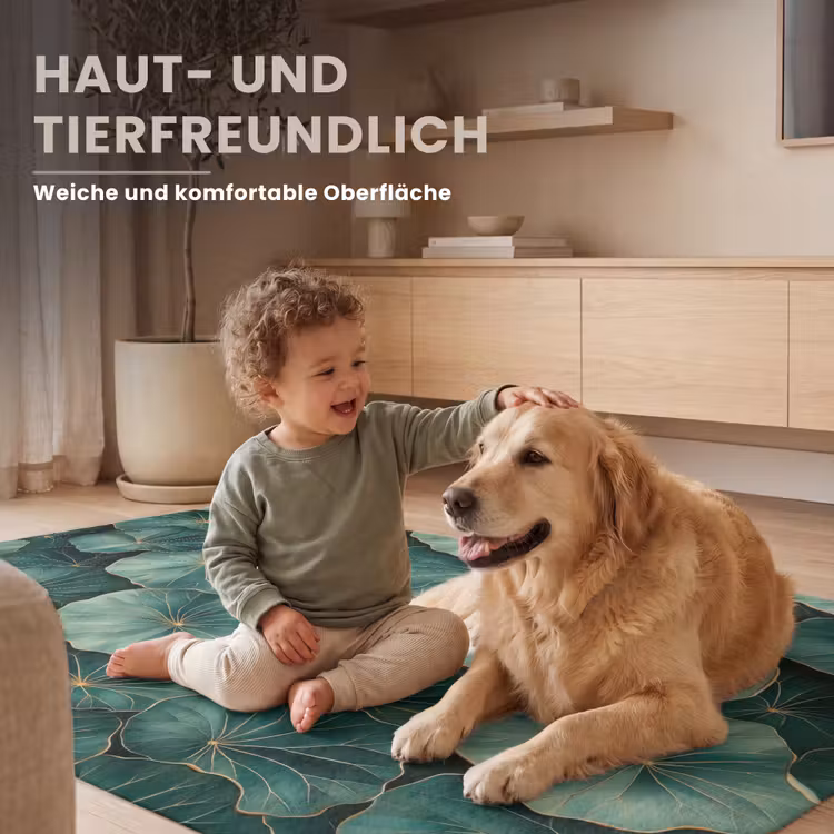 Patroon - Bladeren - Groen Vloerkleed Rechthoek klein 1091 -uniquesellingpoint_USP_zachtDE_DE