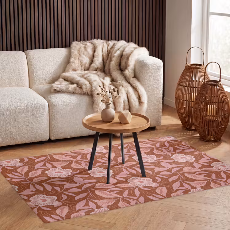 Patroon - Bladeren - Terracotta Vloerkleed Rechthoek klein 1091 -atmosphere_sfeer2_global