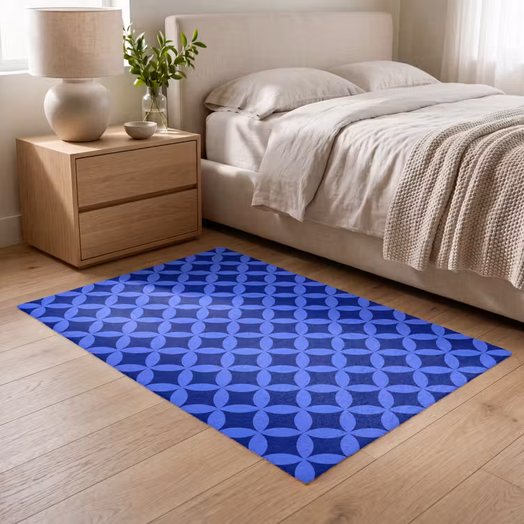 Patroon - Blauw Vloerkleed Rechthoek klein -atmosphere_sfeer3_global
