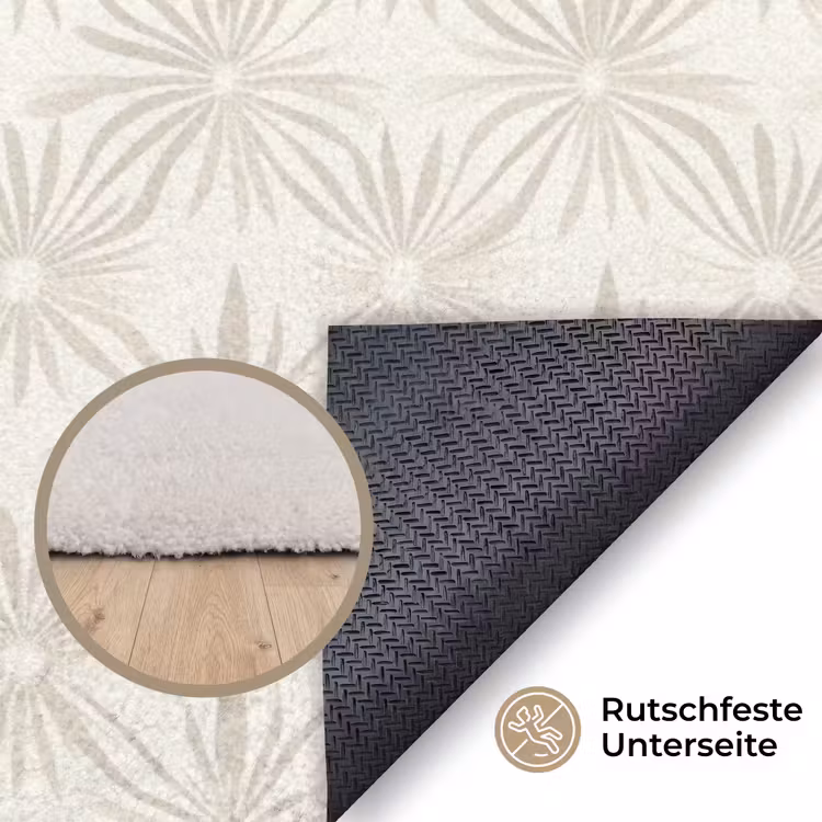 Patroon - Bloemen - Beige Vloerkleed Rechthoek klein 1091 -uniquesellingpoint_antislip_DE_DE