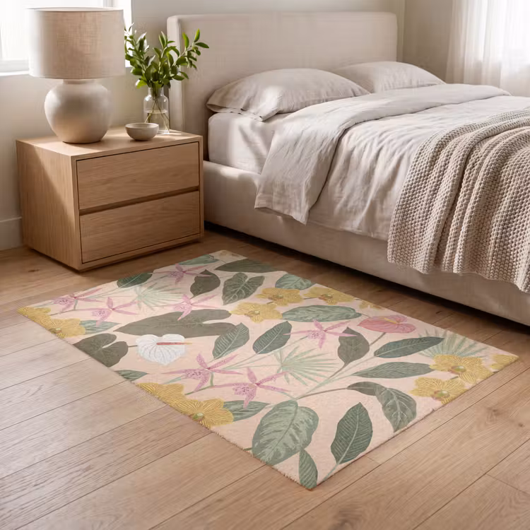 Patroon - Bloemen - Kleurrijk Vloerkleed Rechthoek klein -atmosphere_sfeer3_global