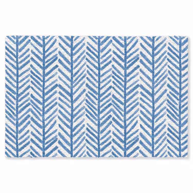 Patroon - Streep - Blauw Vloerkleed Rechthoek klein 1091 -3d