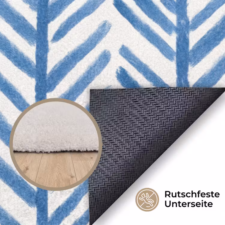 Patroon - Streep - Blauw Vloerkleed Rechthoek klein 1091 -uniquesellingpoint_antislip_DE_DE