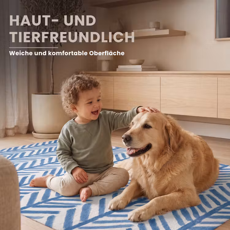 Patroon - Streep - Blauw Vloerkleed Rechthoek klein 1091 -uniquesellingpoint_zacht_DE