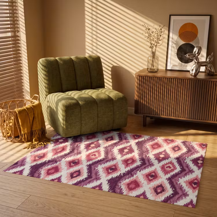 Patroon - Paars - Zigzag Vloerkleed Rechthoek klein 1091 -atmosphere_sfeer1_global
