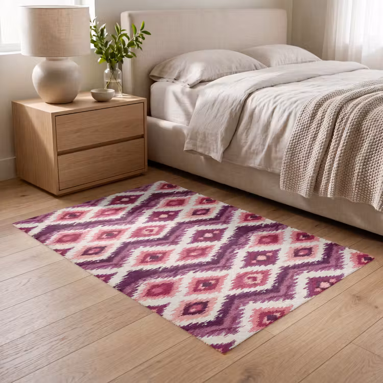 Patroon - Paars - Zigzag Vloerkleed Rechthoek klein 1091 -atmosphere_sfeer3_global