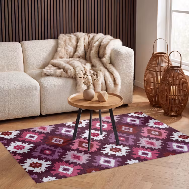 Patroon - Diamantvorm - Paars Vloerkleed Rechthoek klein 1091 -atmosphere_sfeer2_global