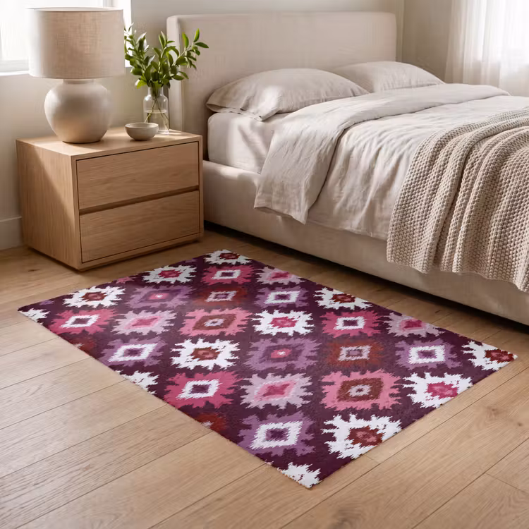 Patroon - Diamantvorm - Paars Vloerkleed Rechthoek klein 1091 -atmosphere_sfeer3_global