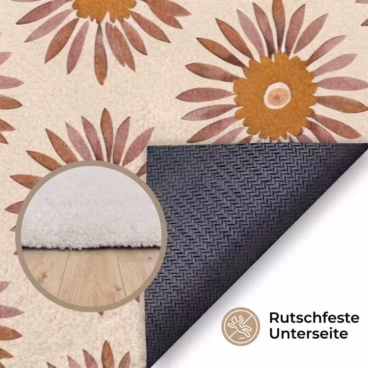 Patroon - Retro - Bruin Vloerkleed Rechthoek klein 1091 -uniquesellingpoint_antislip_DE_DE