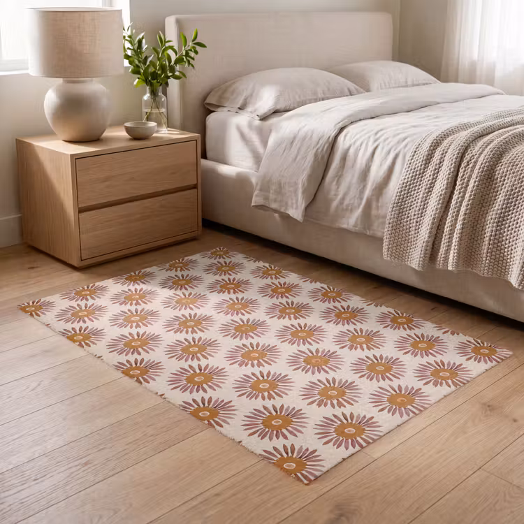 Patroon - Retro - Bruin Vloerkleed Rechthoek klein 1091 -atmosphere_sfeer3_global