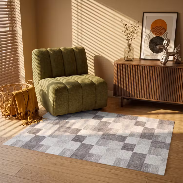 Patroon - Dambord - Houtnerf Vloerkleed Rechthoek klein 1091 -atmosphere_sfeer1_global