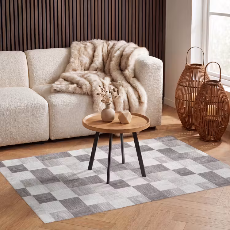 Patroon - Dambord - Houtnerf Vloerkleed Rechthoek klein 1091 -atmosphere_sfeer2_global