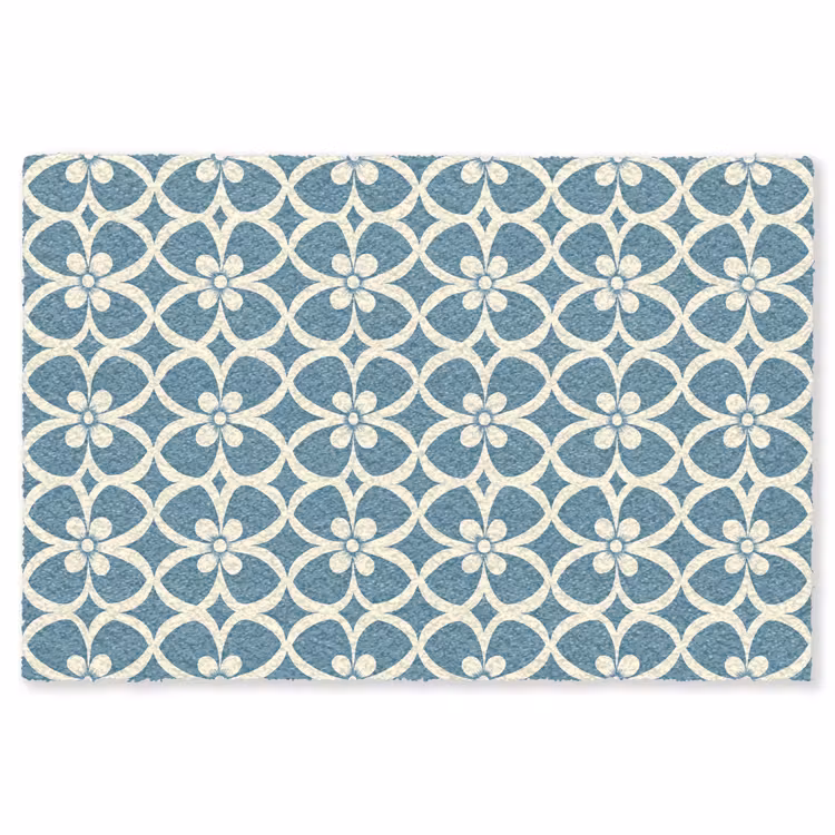 Patroon - Symmetrisch - Blauw Vloerkleed Rechthoek klein 1091 -3d