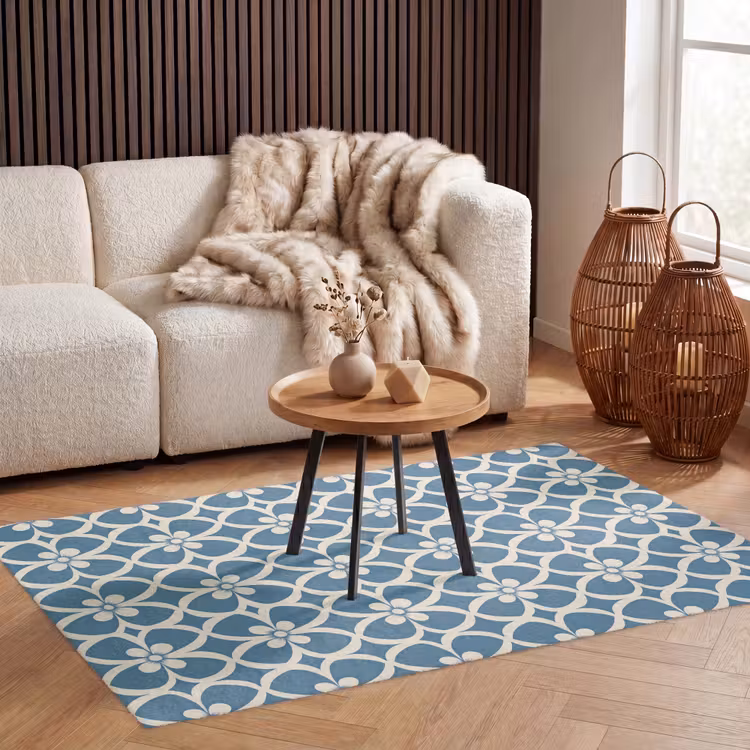 Patroon - Symmetrisch - Blauw Vloerkleed Rechthoek klein 1091 -atmosphere_sfeer2_global