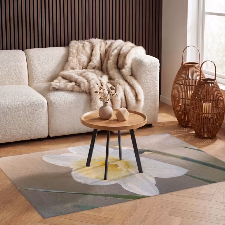 Narcis - Bloem - Minimalistisch Vloerkleed Rechthoek klein -atmosphere_sfeer2_global