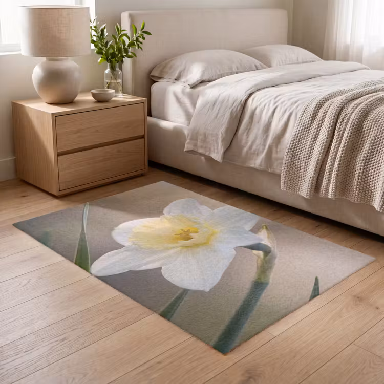Narcis - Bloem - Minimalistisch Vloerkleed Rechthoek klein -atmosphere_sfeer3_global