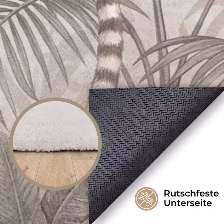 Natuur - Jungle - Ringstaartmaki - Bruin Vloerkleed Rechthoek klein -uniquesellingpoint_antislip_DE_DE