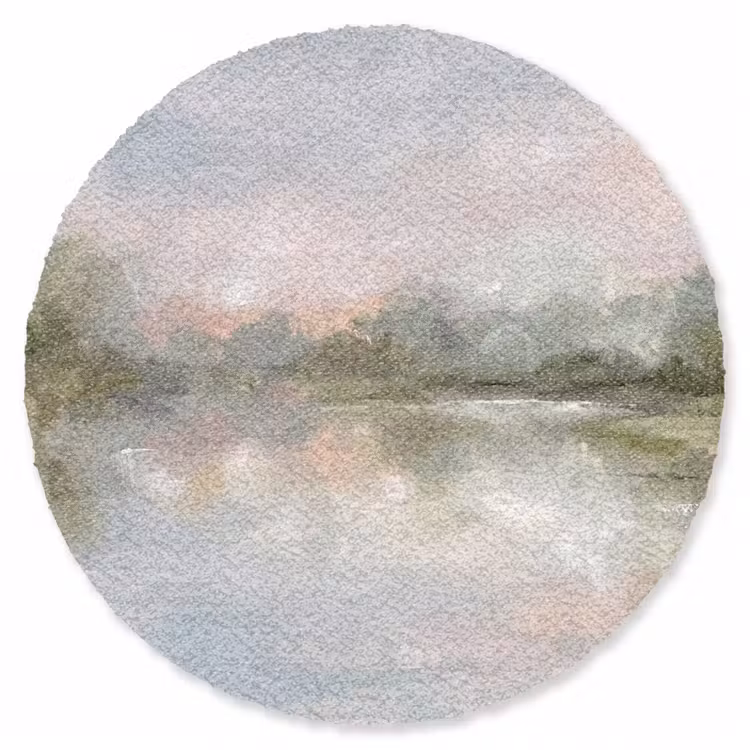 Teppich - Natur – Landschaft – Abstrakt – Wasser – Grün - Natuur - Landschap - Abstract - Water - Groen Vloerkleed Rond klein