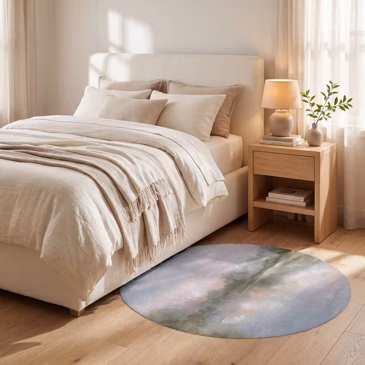 Teppich - Natur – Landschaft – Abstrakt – Wasser – Grün - Natuur - Landschap - Abstract - Water - Groen Vloerkleed Rond klein