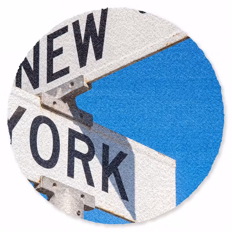 Teppich - New York – Straßenschild – Stadt – Urban – Blau — 1