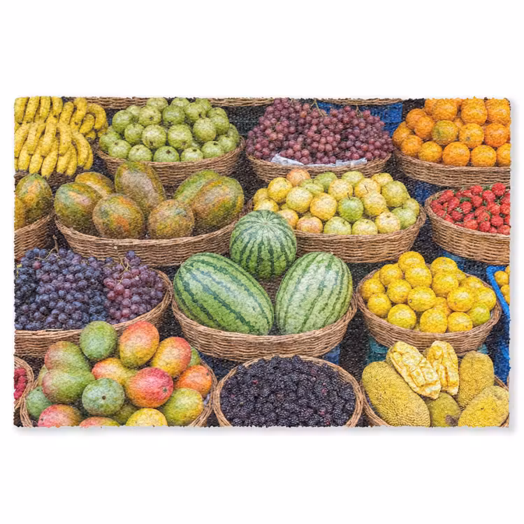 Teppich - Obst – Markt – Bunt - Fruit - Markt - Kleurrijk Vloerkleed Rechthoek klein