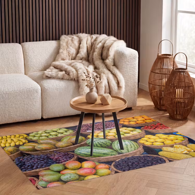 Teppich - Obst – Markt – Bunt - Fruit - Markt - Kleurrijk Vloerkleed Rechthoek klein