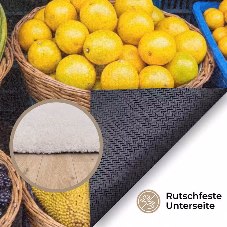 Teppich - Obst – Markt – Bunt - Fruit - Markt - Kleurrijk Vloerkleed Rechthoek klein