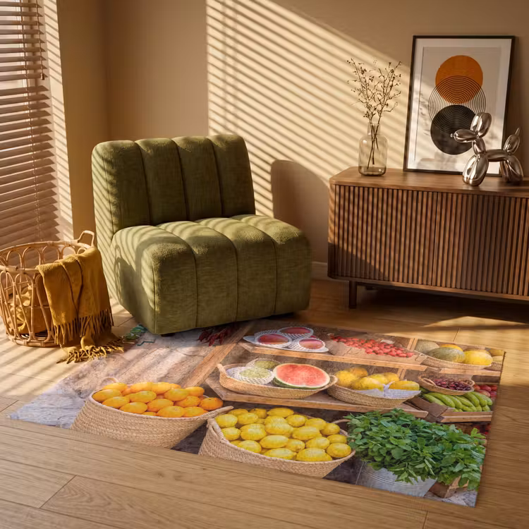 Teppich - Obst – Markt – Frisch - Fruit - Markt - Vers Vloerkleed Rechthoek klein