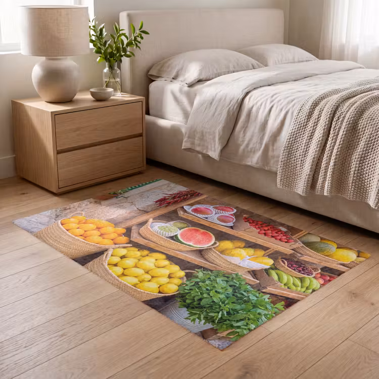 Teppich - Obst – Markt – Frisch - Fruit - Markt - Vers Vloerkleed Rechthoek klein