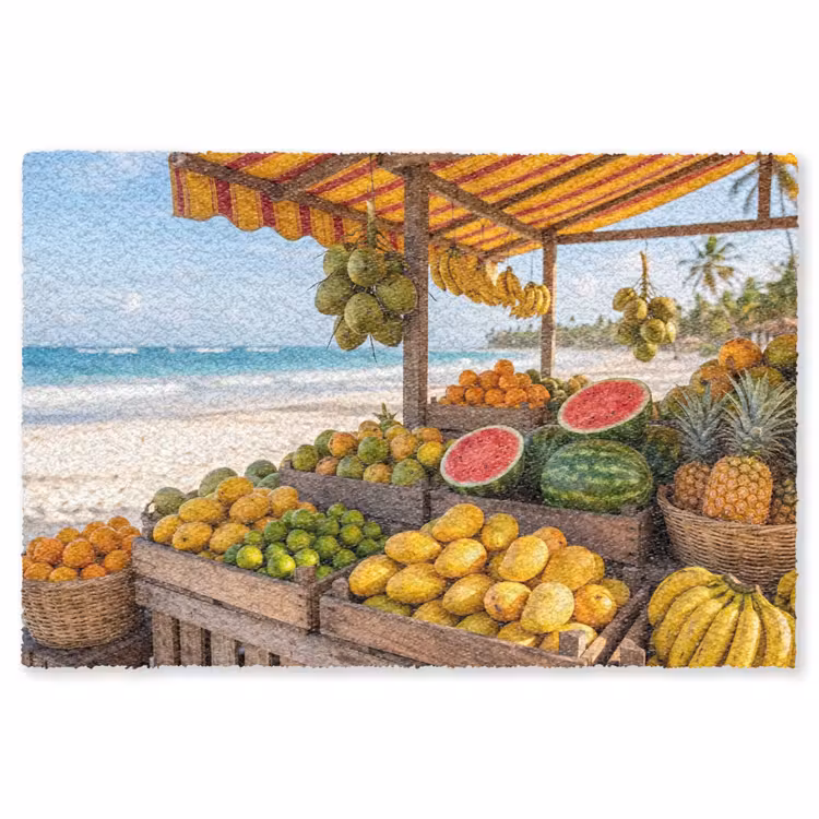 Teppich - Obst – Strand – Tropisch - Fruit - Strand - Tropisch Vloerkleed Rechthoek klein