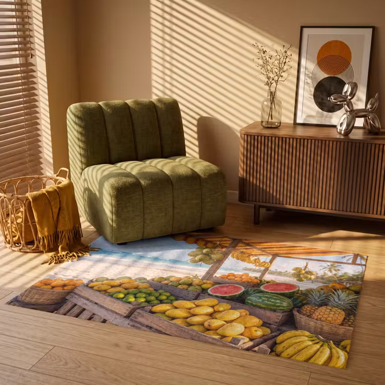 Teppich - Obst – Strand – Tropisch - Fruit - Strand - Tropisch Vloerkleed Rechthoek klein