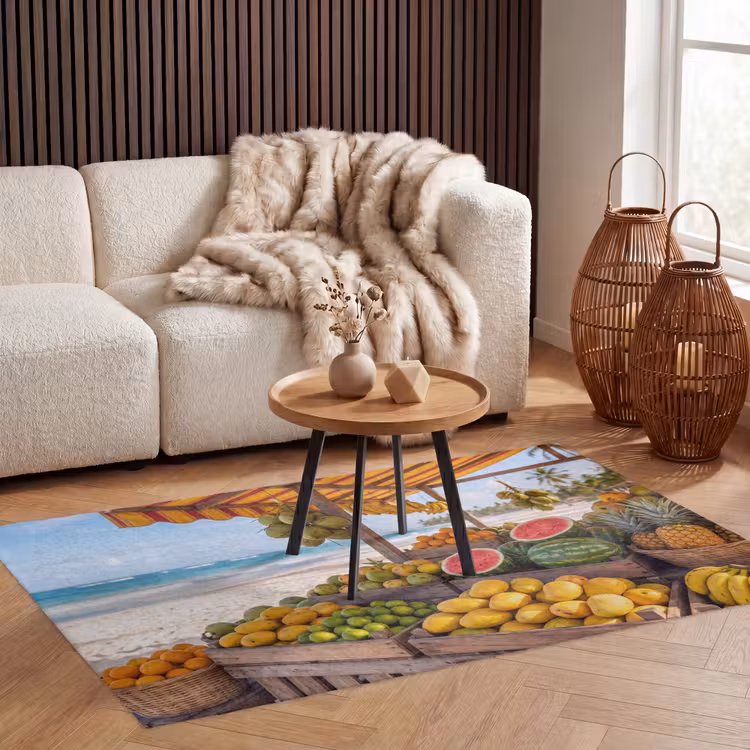 Teppich - Obst – Strand – Tropisch - Fruit - Strand - Tropisch Vloerkleed Rechthoek klein