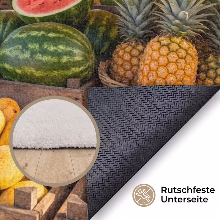 Teppich - Obst – Strand – Tropisch - Fruit - Strand - Tropisch Vloerkleed Rechthoek klein