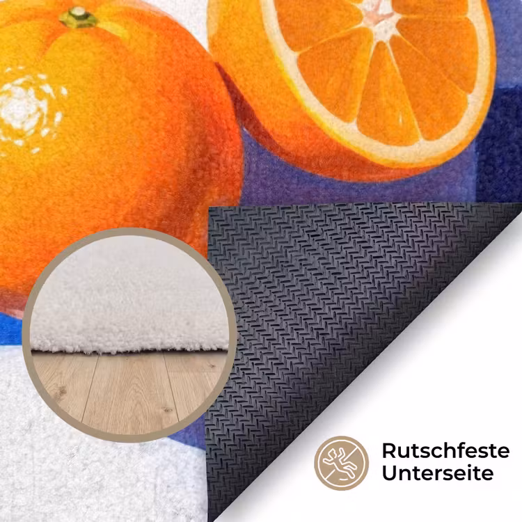 Teppich - Orange – Kariert – Essen - Sinaasappel - Geruit - Eten Vloerkleed Rechthoek klein