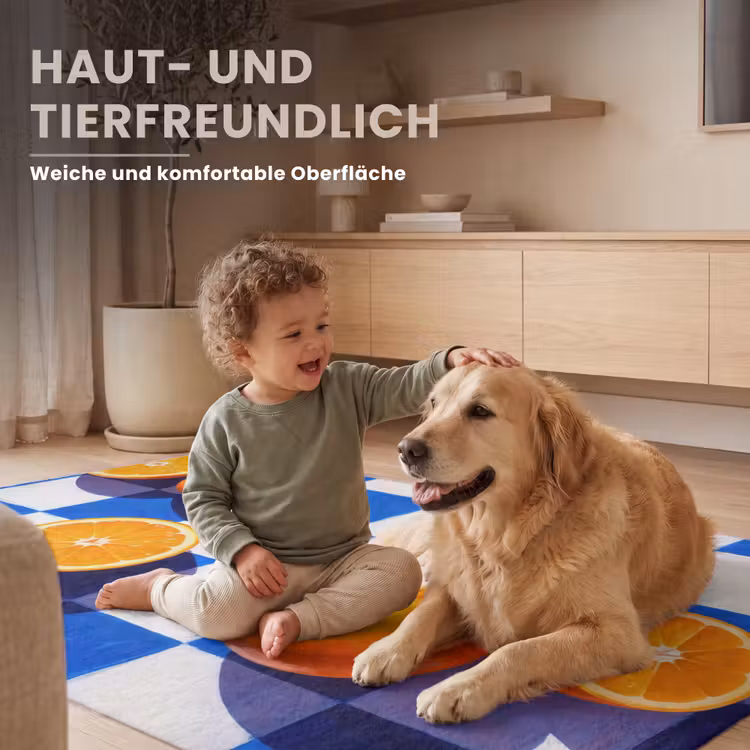 Teppich - Orange – Kariert – Essen - Sinaasappel - Geruit - Eten Vloerkleed Rechthoek klein