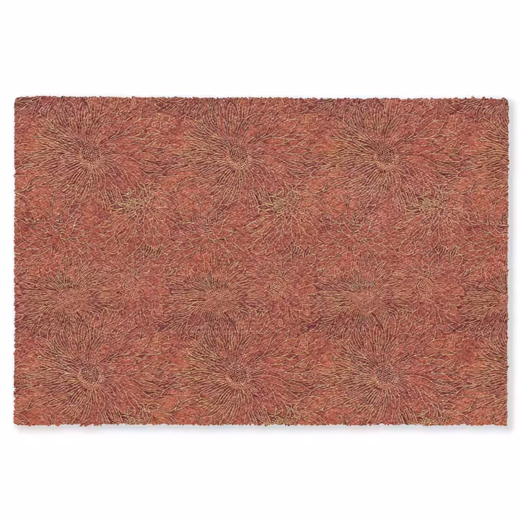 Oosters - Bloemen - Terracotta Vloerkleed Rechthoek klein 1091 -3d
