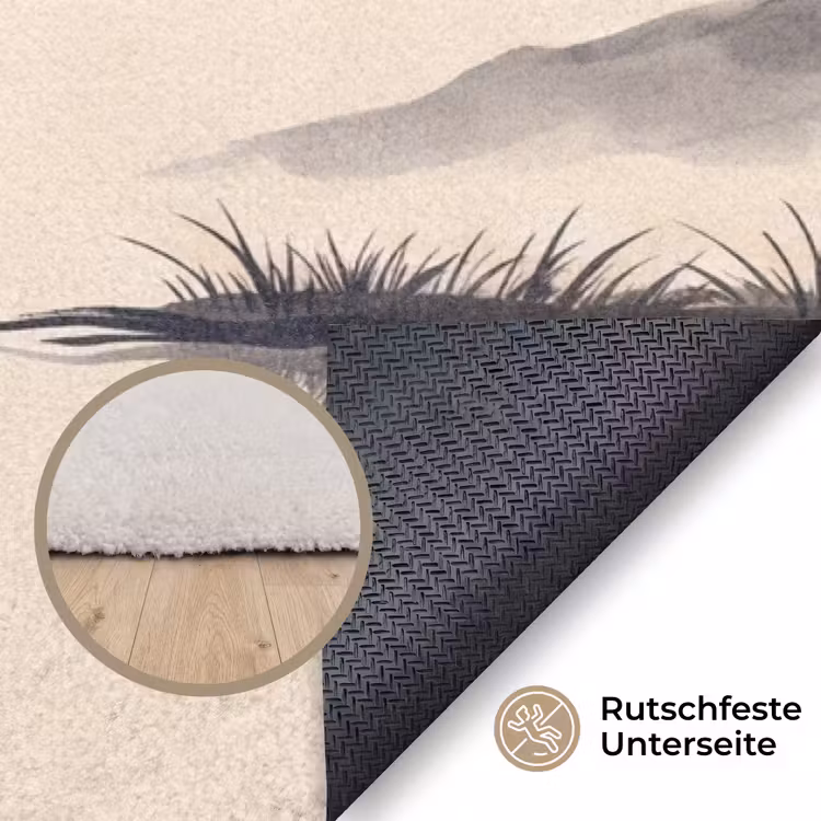 Oosters - Kraanvogels - Landschap Vloerkleed Rechthoek klein -uniquesellingpoint_antislip_DE_DE